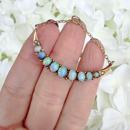 opal moon pendant