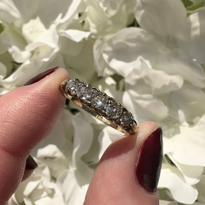 Madeline Old Cut Five Stone Diamond Ring 18ct Gold