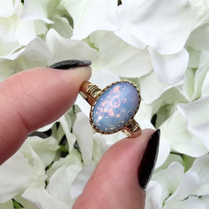 Hattie 9k Victorian Antique Opaline Ring