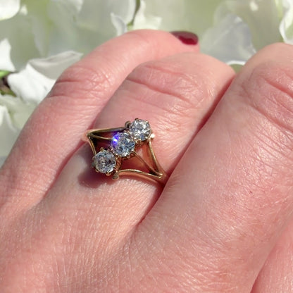 Cora 18ct Edwardian Three Stone Diamond Trilogy Engagement Ring