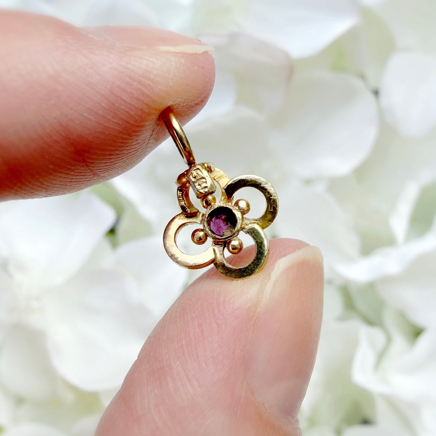 antique ruby pendant gold 15k