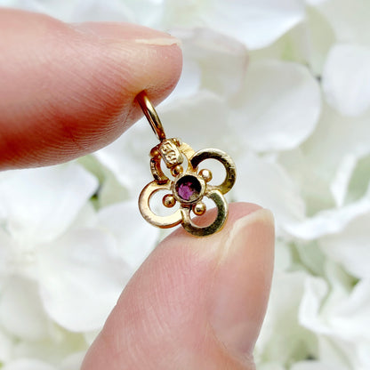 antique ruby pendant gold 15k